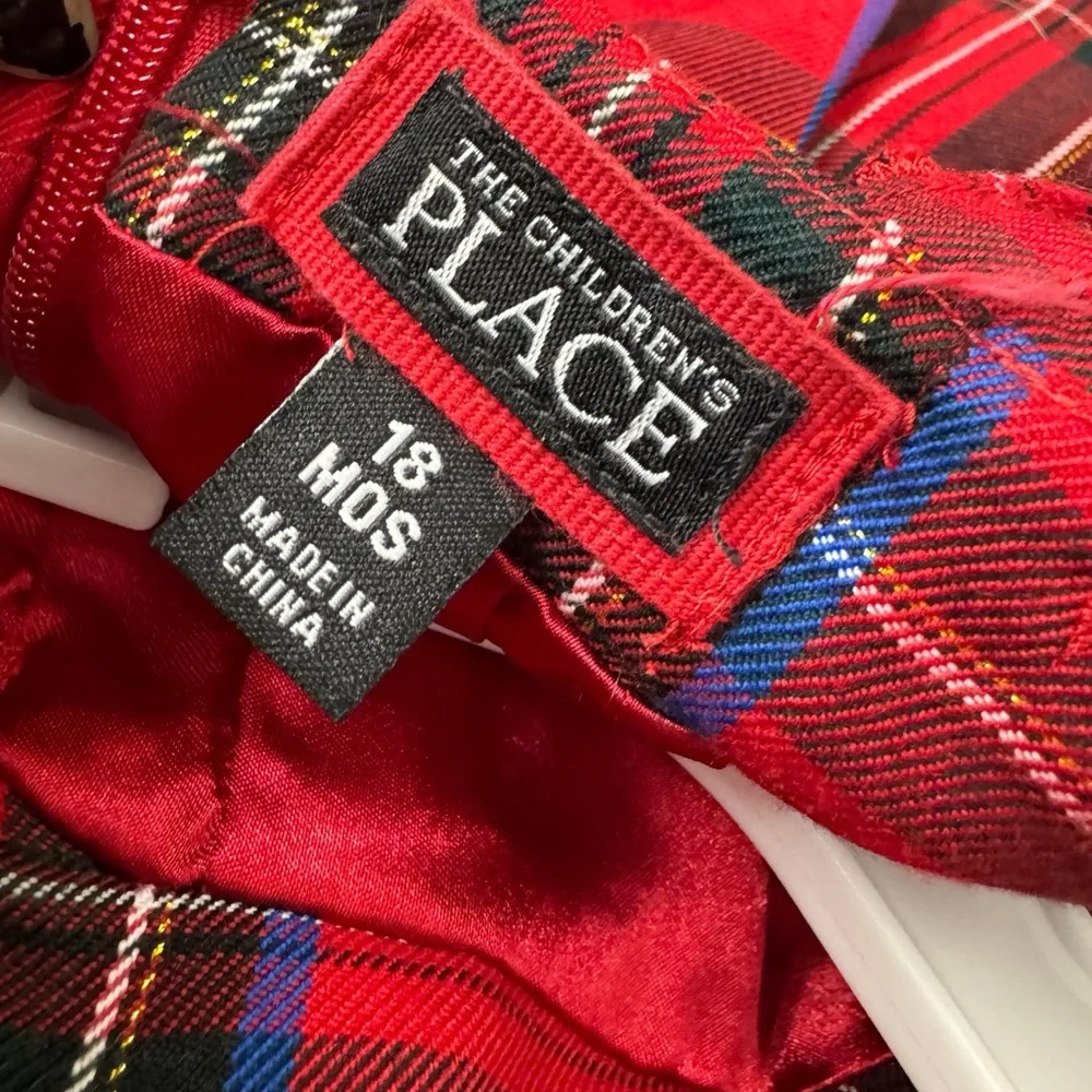Children’s Place Red Plaid Sleeveless Dress. Size 18 months. Great Condition